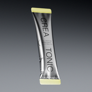 Creatonic supplement stick pack on a grey background